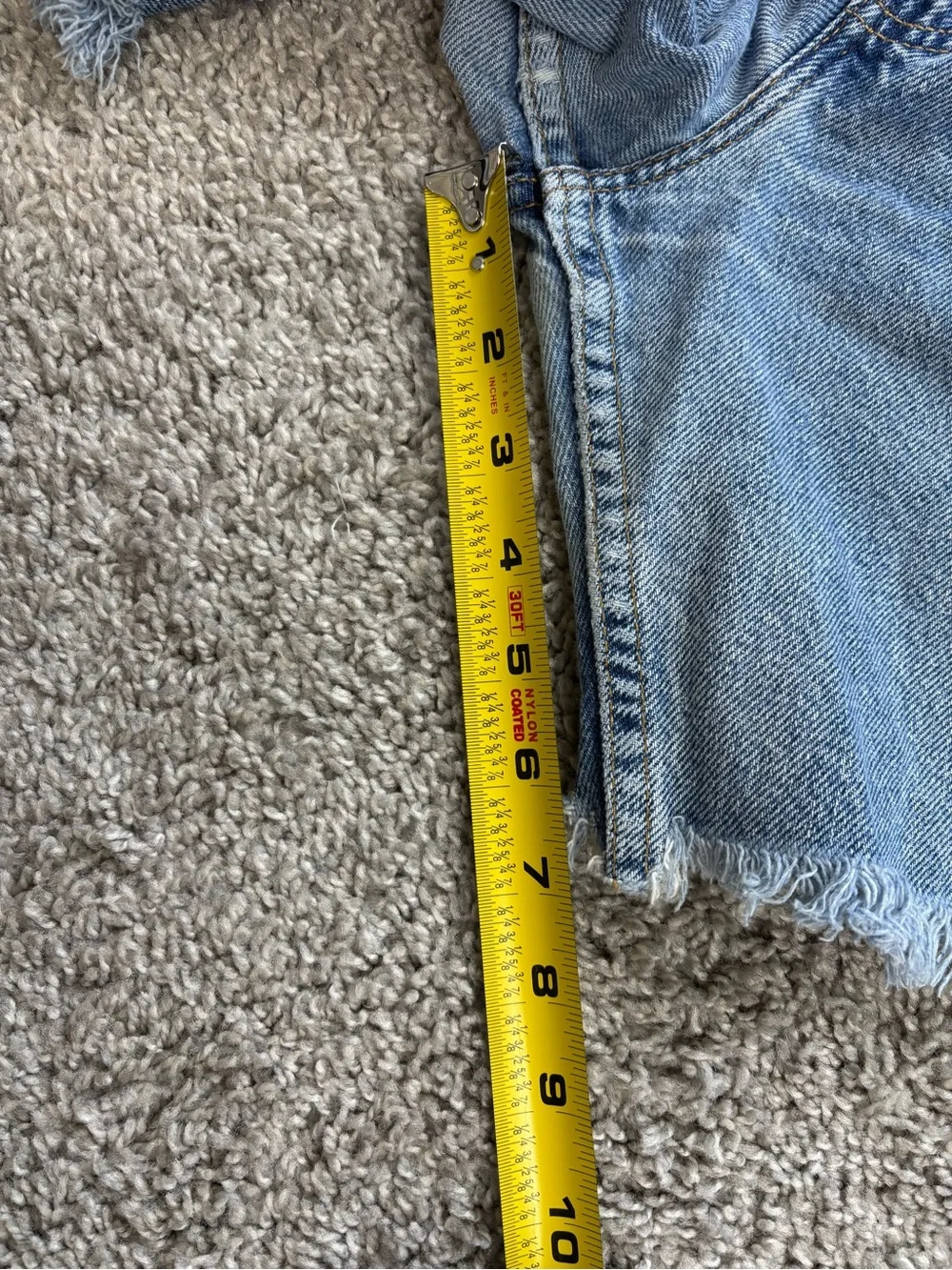 Vintage Levi's 505 Light Blue Frayed Denim Shorts